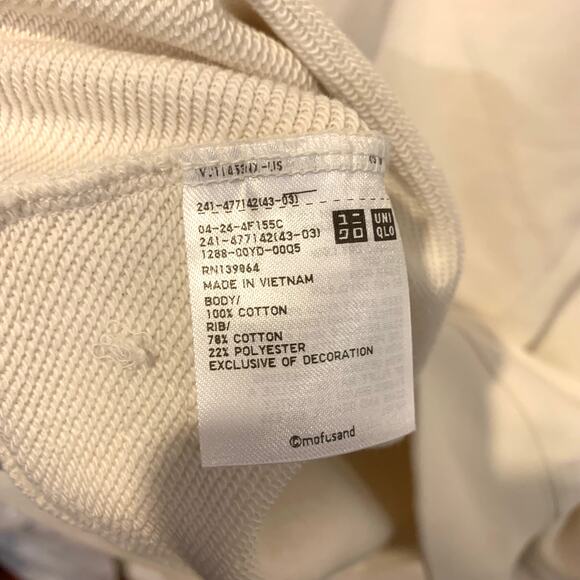 Mofusand x Uniqlo Collab Printed Embroidered Sweatshirt in Off White XL - Picture 8 of 8